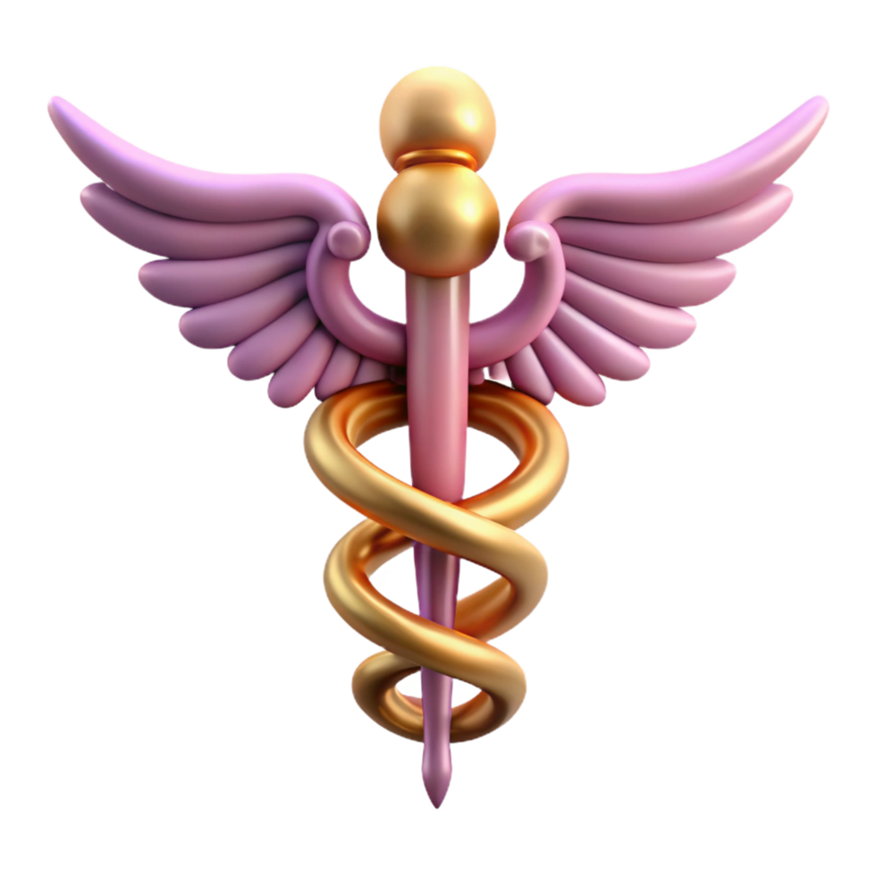 dramatic rustic Caduceus, Hermes' staff, exclusive png