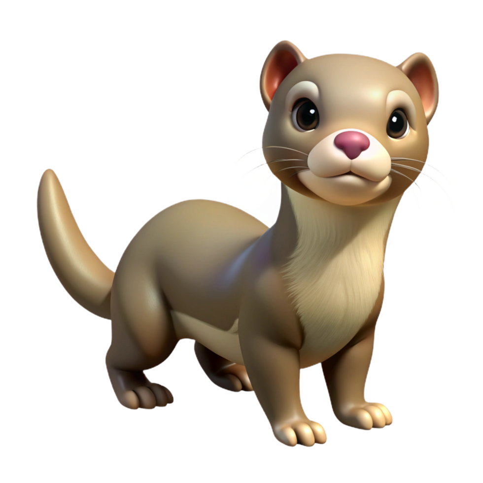 dramatic classic A ferret in a playful pose exclusive png