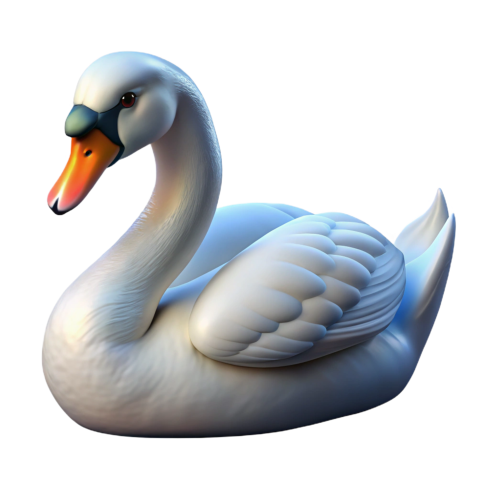 dramatic artistic A graceful swan, swimming 4K png