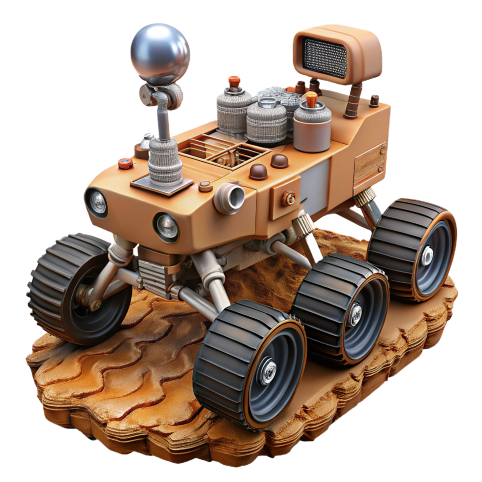 quintessential baroque Mars rover exploring the surface NO BACKGROUND with Transparent Background. premium png