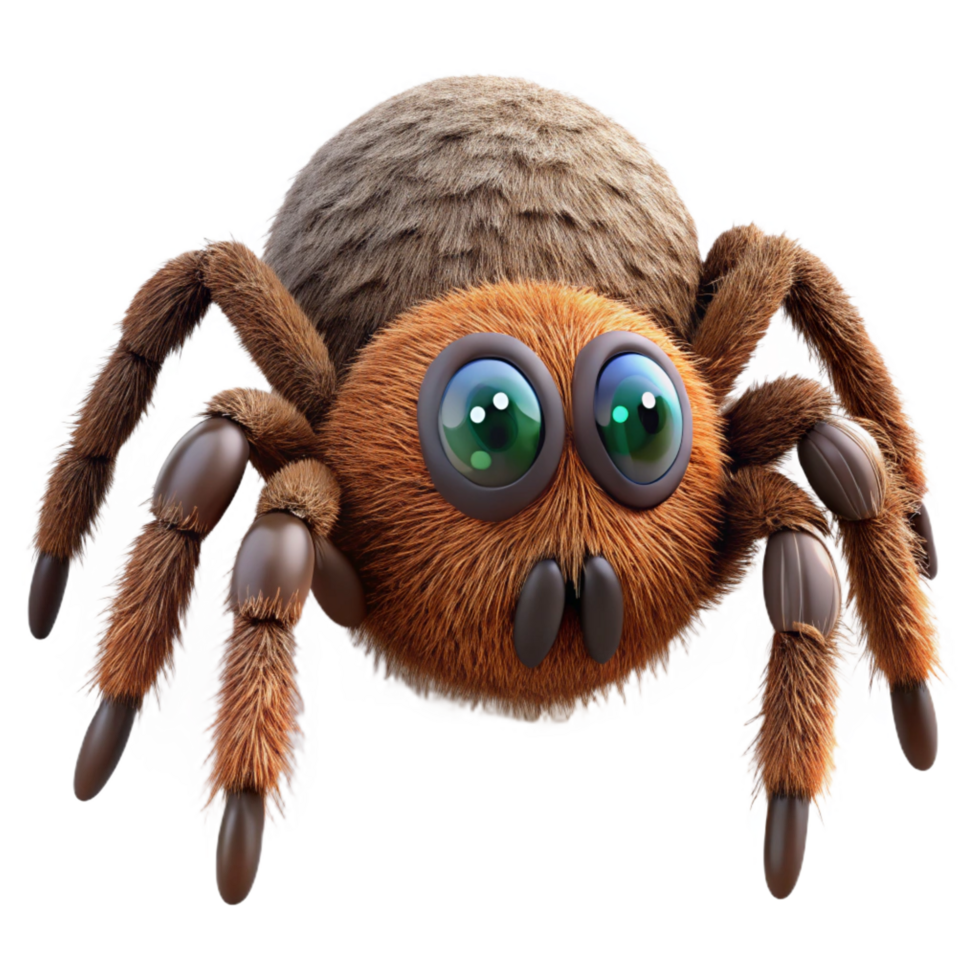 calm breathtaking Spider, large, hairy, multiple eyes NO BACKGROUND with Transparent Background. expertly shot png