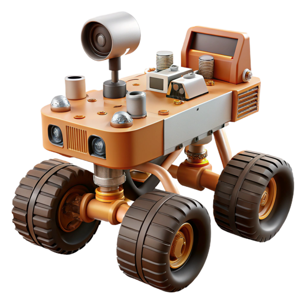 remarkable elegant Mars rover exploring the surface NO BACKGROUND with Transparent Background. 8K png