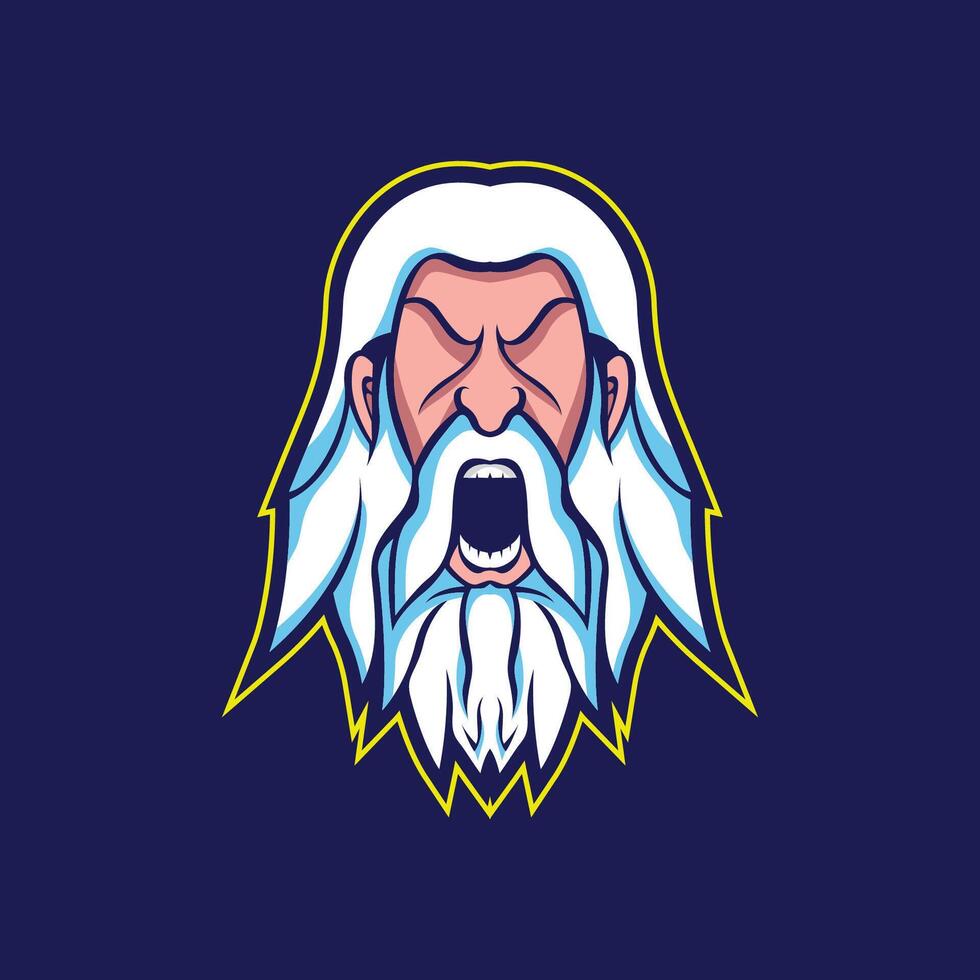 Old man mascot illustration vector