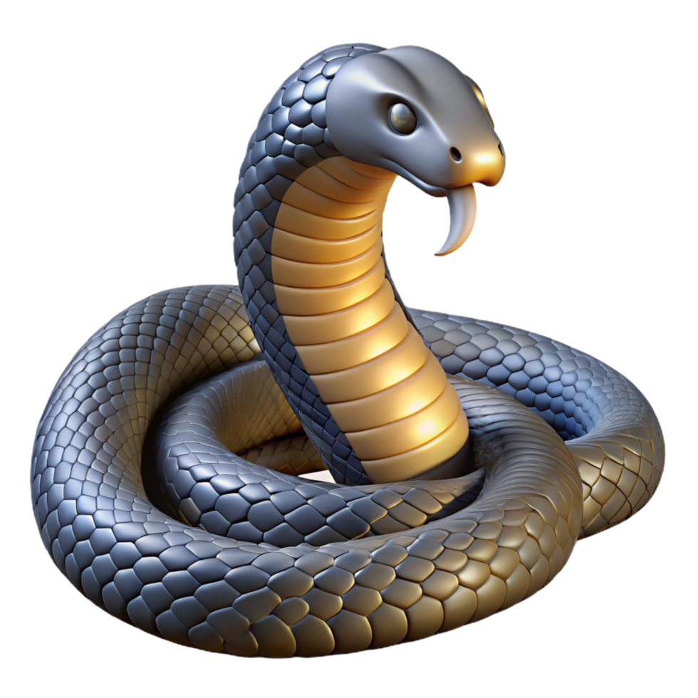 dazzling urban A coiled king cobra snake, NO BACKGROUND with Transparent Background. impeccable png