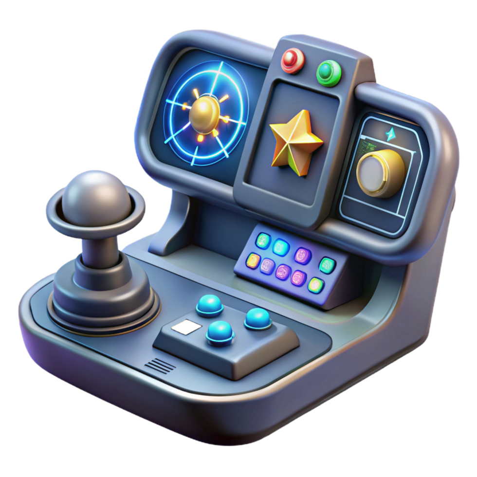 breathtaking traditional Spaceship navigation console, holographic star chart, control panel. NO BACKGROUND with Transparent Background. refined png