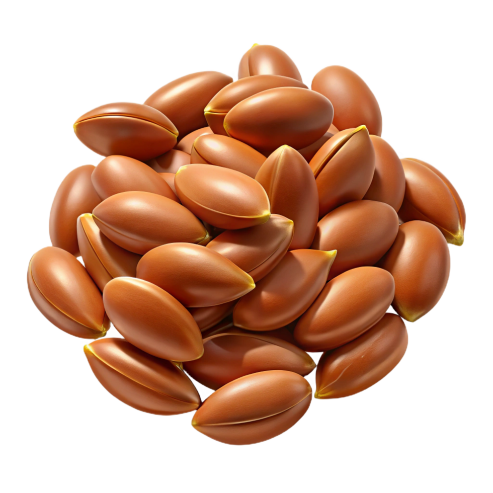 distinguished retro Flax seed isolated NO BACKGROUND with Transparent Background. refined png