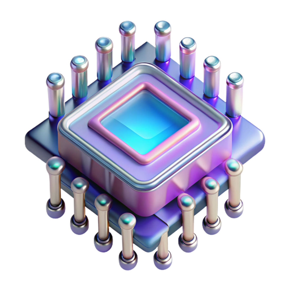 spectacular abstract Quantum computer processor, intricate design NO BACKGROUND with Transparent Background. 8K png