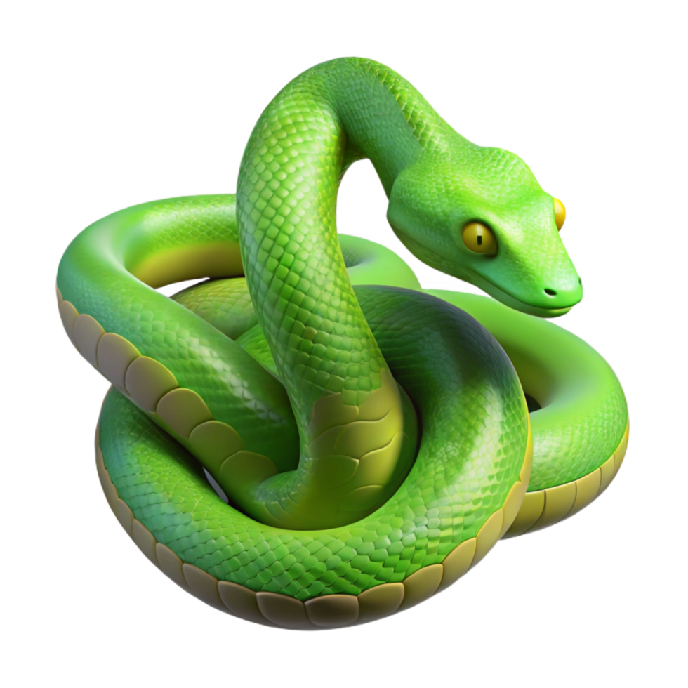 magnifique notable une rampant vert arbre python, non Contexte avec transparent Contexte. png