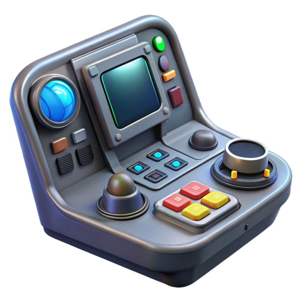 calm vibrant Spaceship cockpit control panel, complex instrumentation, illuminated buttons. NO BACKGROUND with Transparent Background. studio quality png