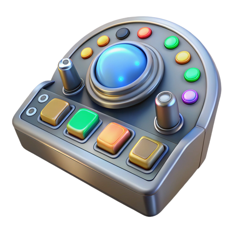 sumptuous romantic baroque Spaceship control panel with illuminated buttons NO BACKGROUND with Transparent Background. premium png