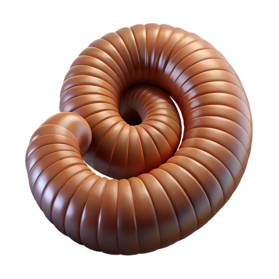 notable baroque A millipede, curled up. NO BACKGROUND with Transparent Background. sharp png