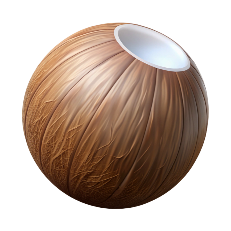 energetic captivating Coconut NO BACKGROUND with Transparent Background. crisp png