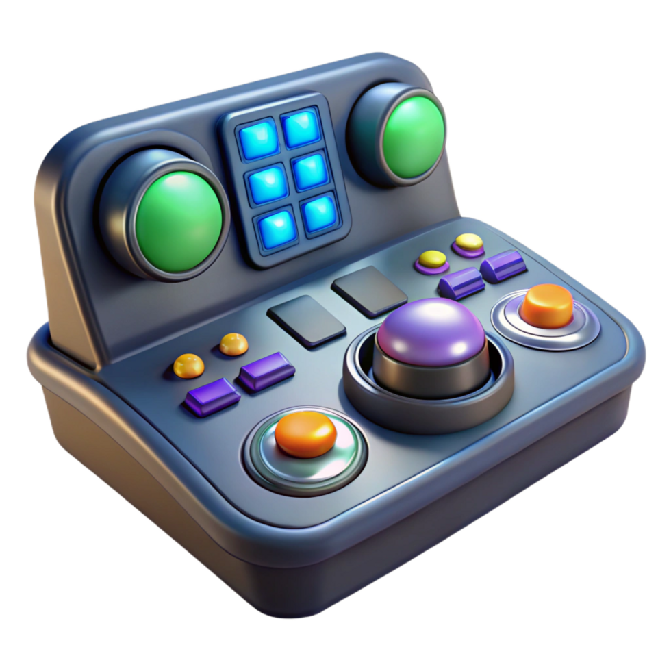 beautiful organic Spaceship control panel with glowing buttons NO BACKGROUND with Transparent Background. genuine png