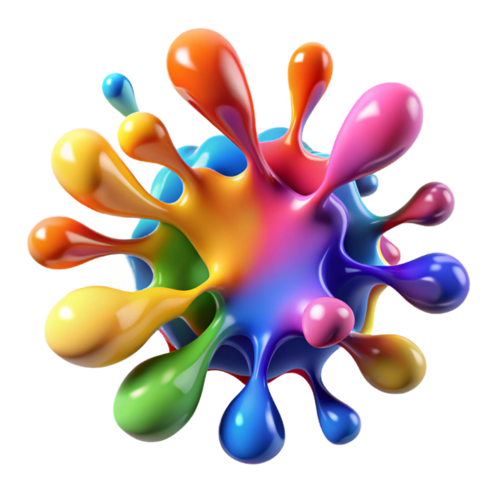 beautiful exceptional A colorful abstract splash of paint. NO BACKGROUND with Transparent Background. png