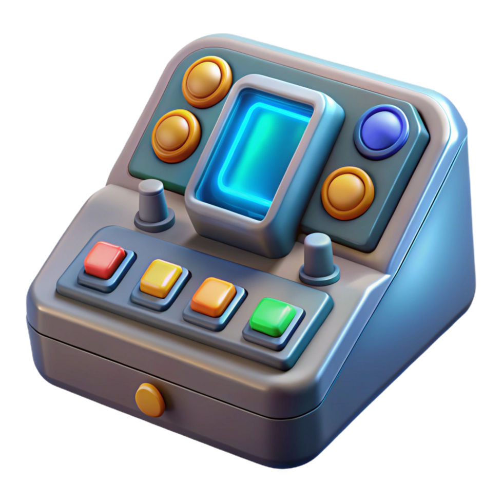 beautiful inspired Spaceship control panel with glowing buttons NO BACKGROUND with Transparent Background. png