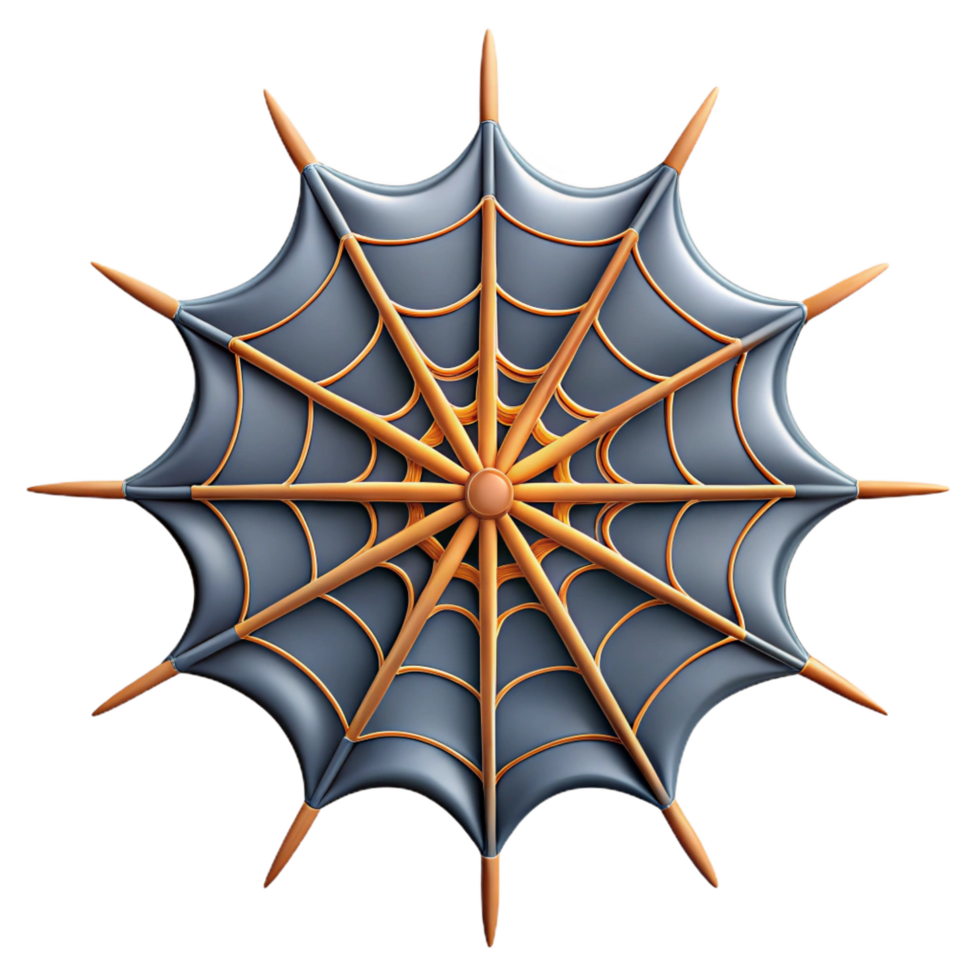beautiful energetic traditional Detailed shot of a spider web NO BACKGROUND with Transparent Background. sharp png