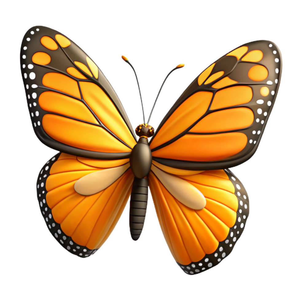 glorious acclaimed A vibrant monarch butterfly, wings open. NO BACKGROUND with Transparent Background. png