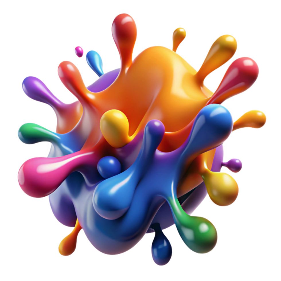 wonderful dramatic organic A colorful abstract splash of paint. NO BACKGROUND with Transparent Background. luxury png
