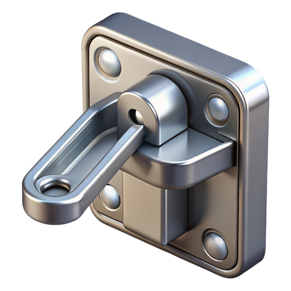 vibrant artistic Window latch, metal mechanism, NO BACKGROUND with Transparent Background. refined png