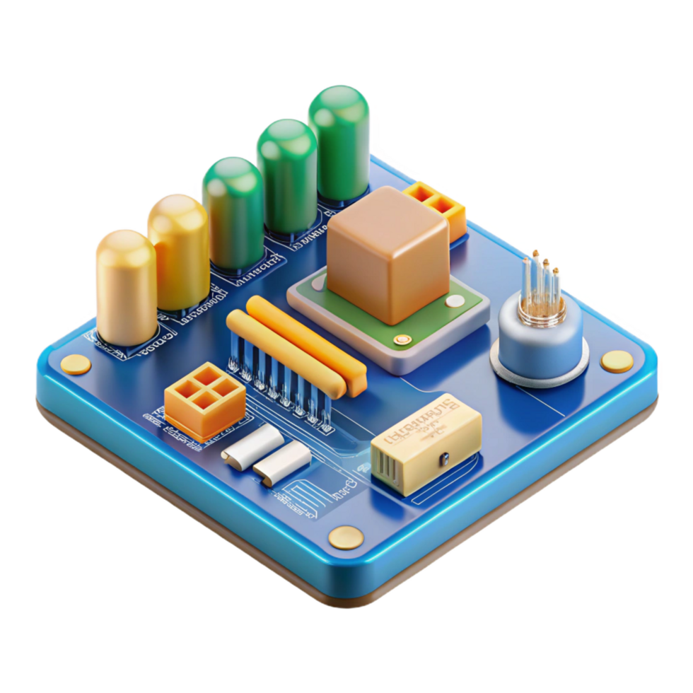 captivating harmonious avant-garde Printed circuit board, PCB, electronic components NO BACKGROUND with Transparent Background. professional png