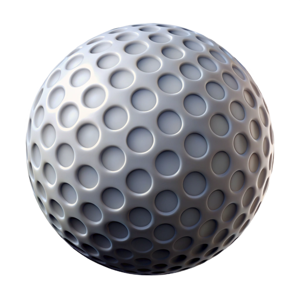 captivating geometric Golf ball, dimpled surface, NO BACKGROUND with Transparent Background. impeccable png