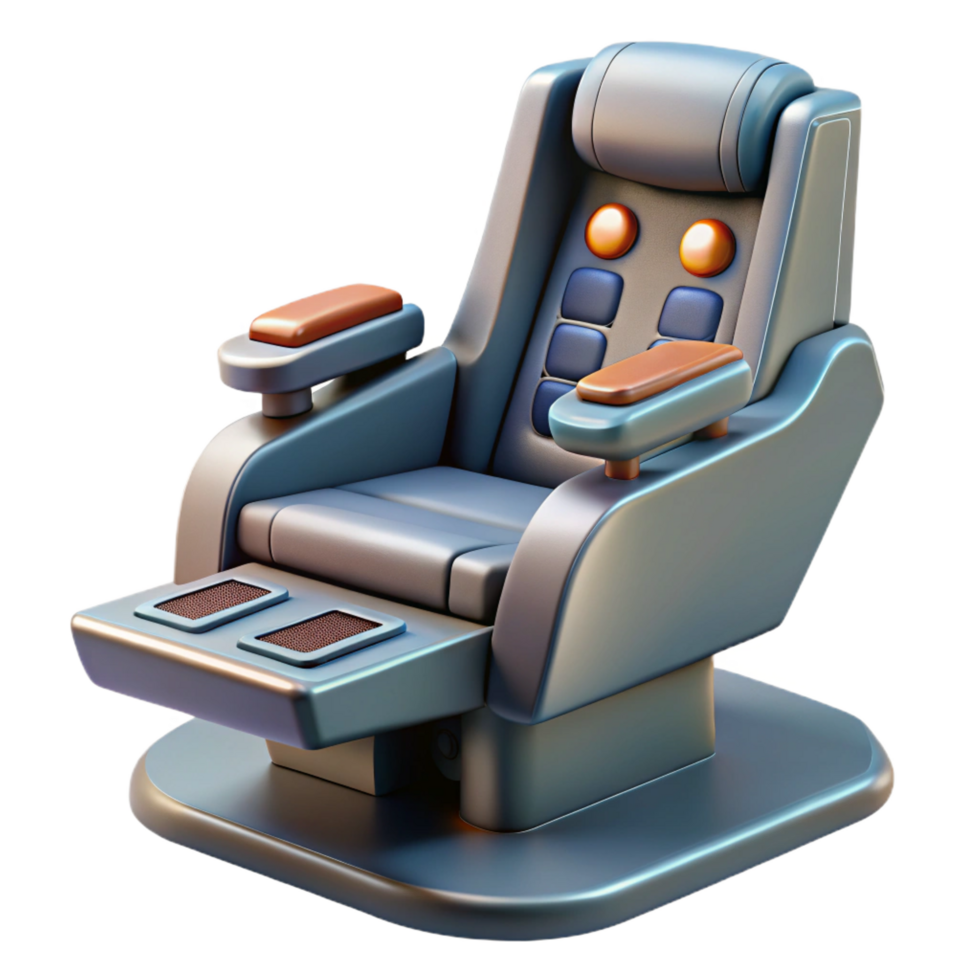 melancholic picturesque Spaceship cockpit chair with control sticks NO BACKGROUND with Transparent Background. gallery standard png