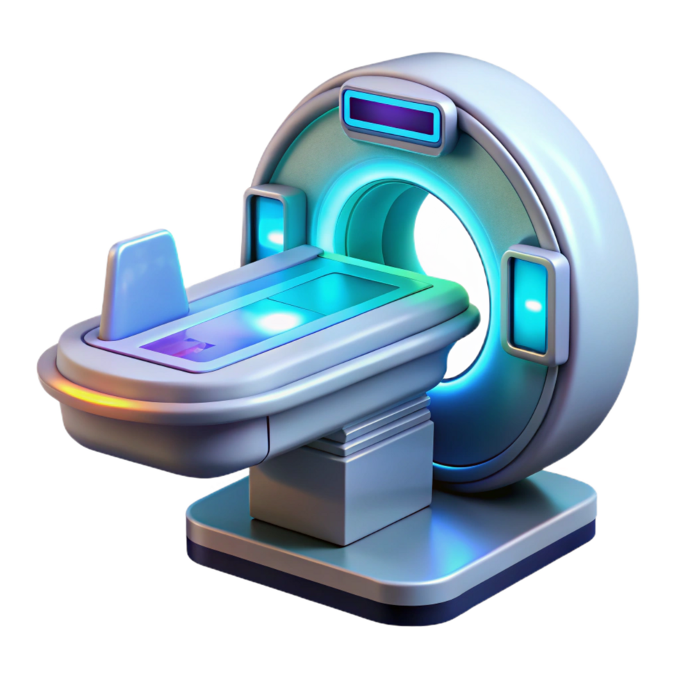 exceptional traditional Advanced medical scanner displaying holographic data NO BACKGROUND with Transparent Background. ultra HD png