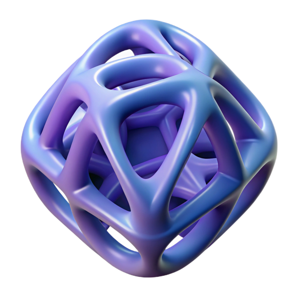 beautiful ethereal retro 3D printed object, plastic filament NO BACKGROUND with Transparent Transparent Background. precision png