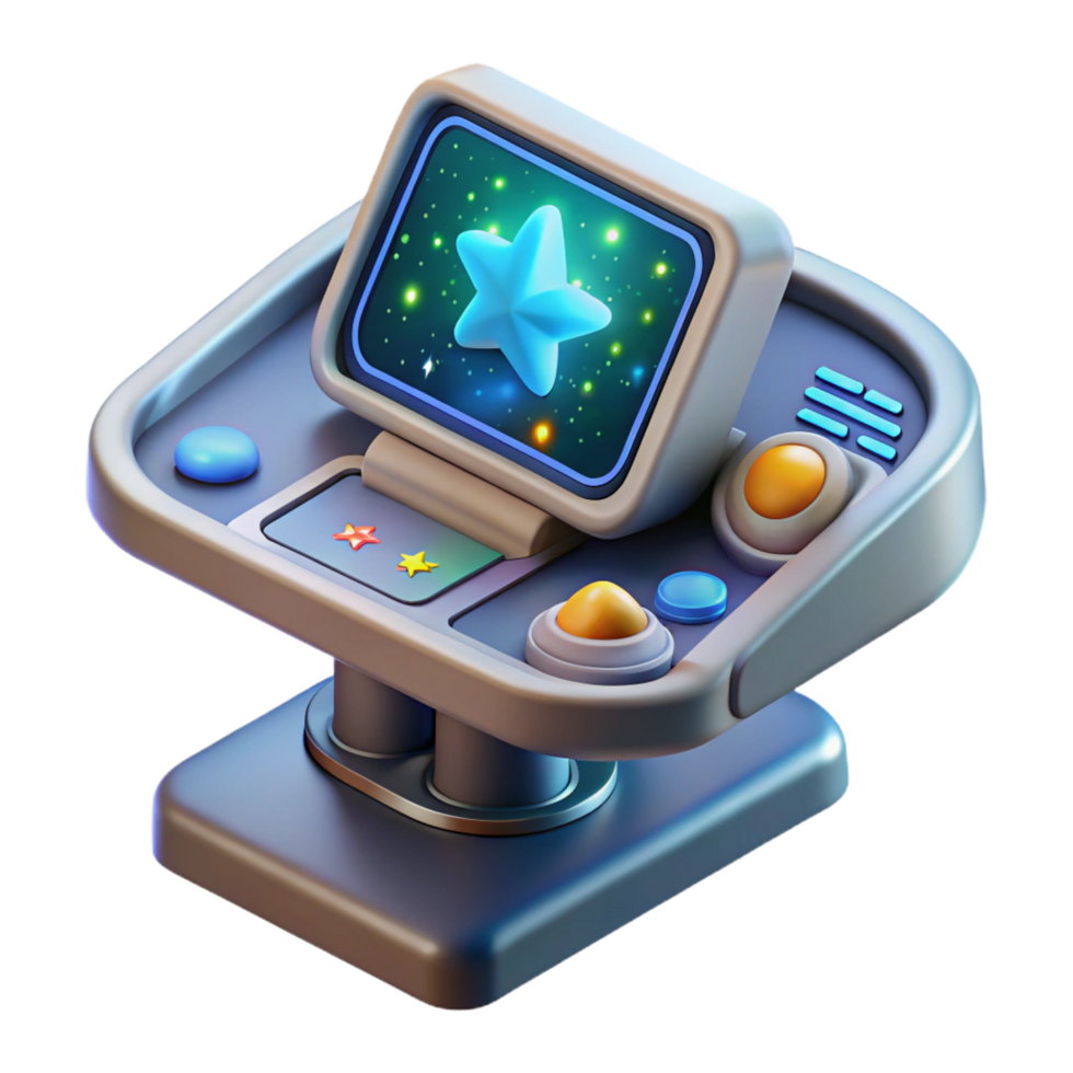 captivating quintessential Spaceship navigation console with holographic star chart NO BACKGROUND with Transparent Background. png