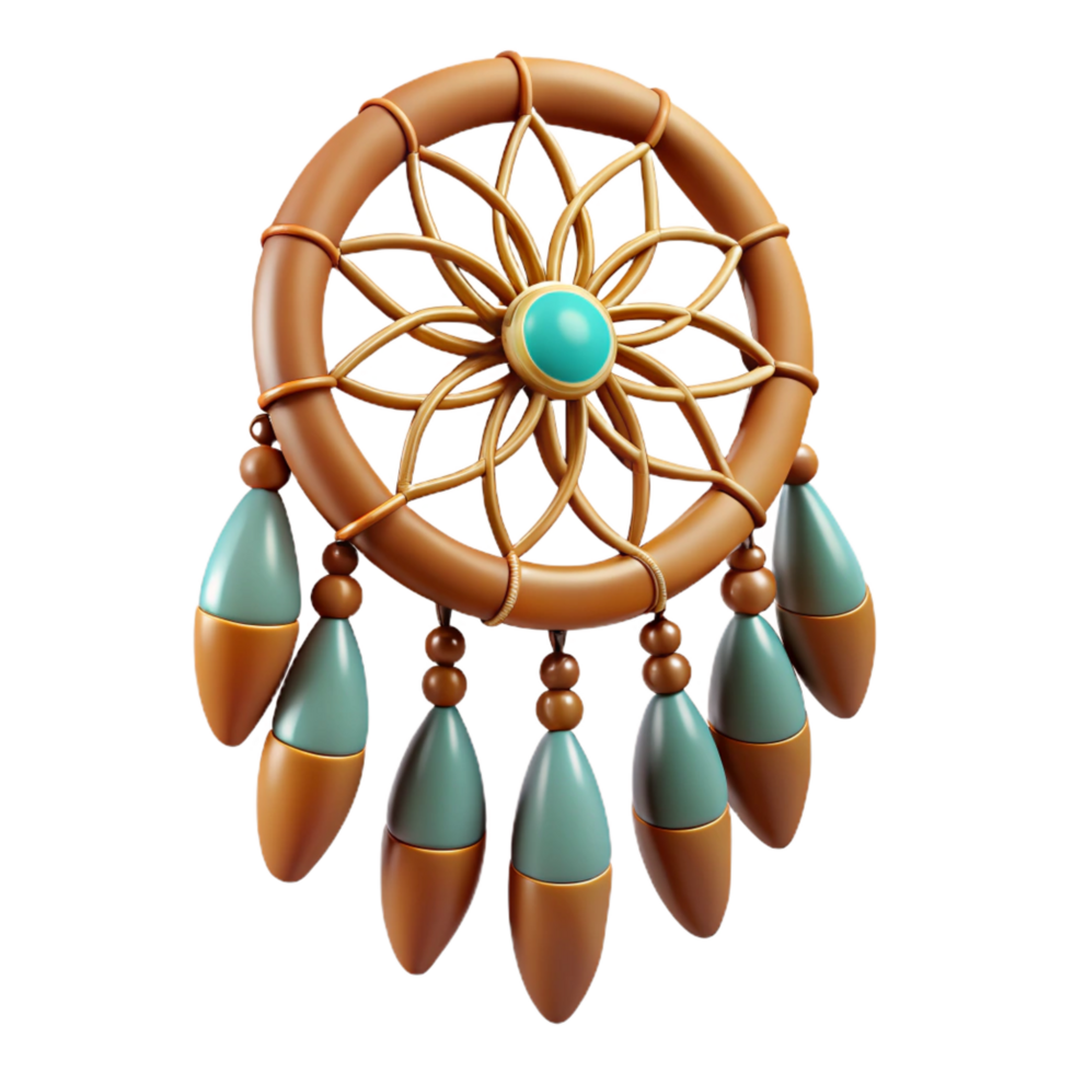 elegant rustic Dreamcatcher, Native American protective charm, NO BACKGROUND with Transparent Background. masterfully captured png