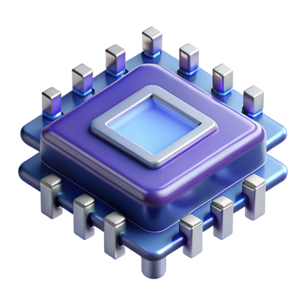 bold dazzling Quantum computer processor NO BACKGROUND with Transparent Background. impeccable png