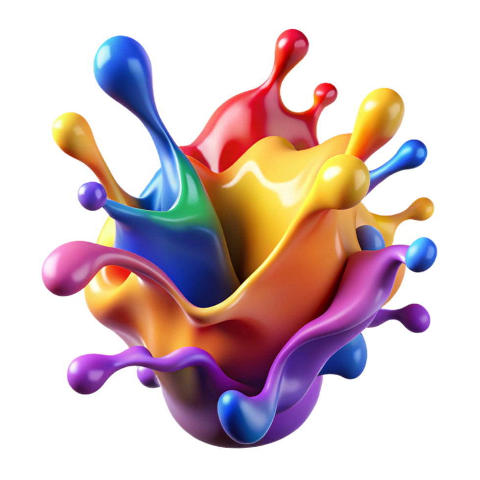 vibrant timeless A colorful abstract splash of paint. NO BACKGROUND with Transparent Background. png
