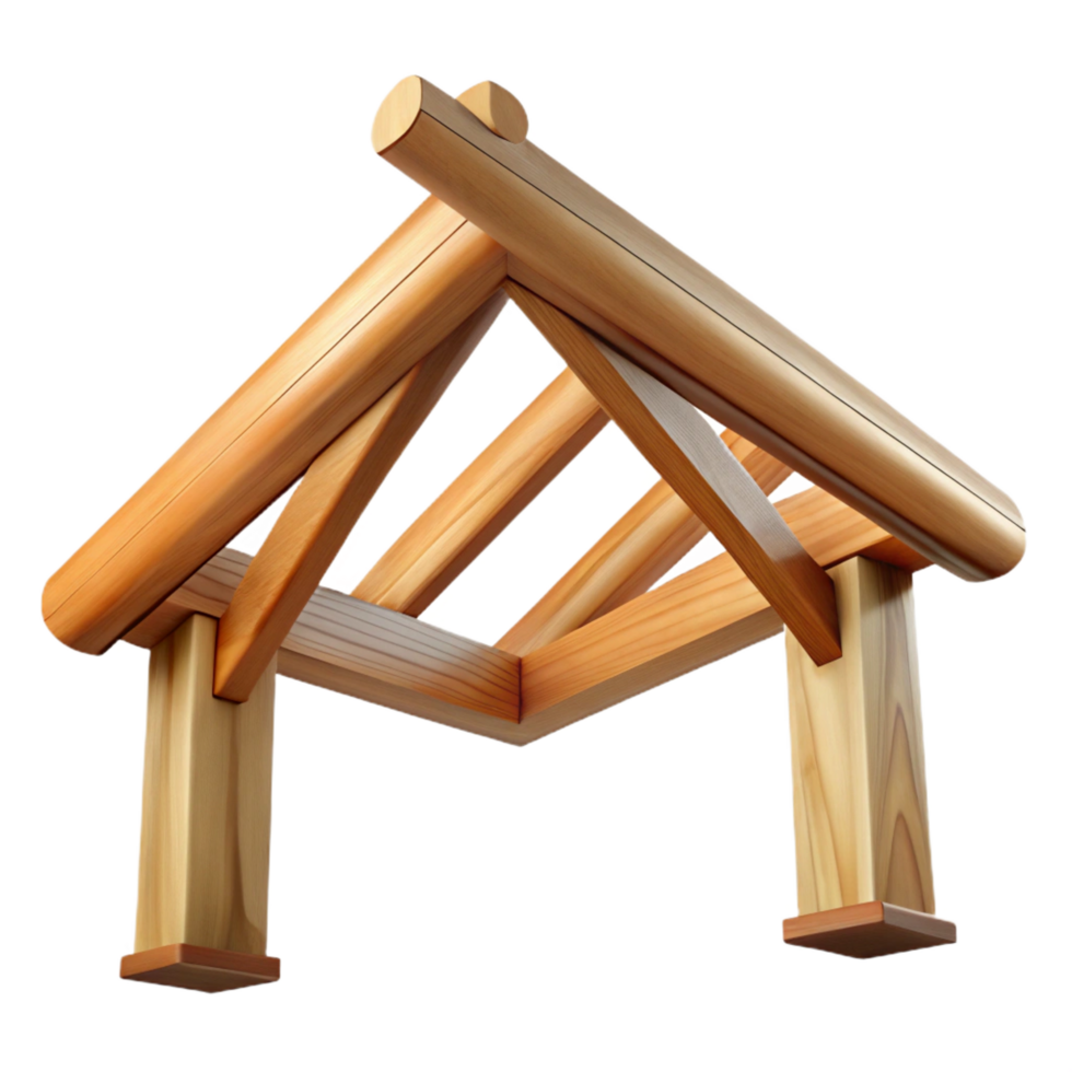 elegant abstract Wooden rafter, exposed beam, NO BACKGROUND with Transparent Background. crisp png