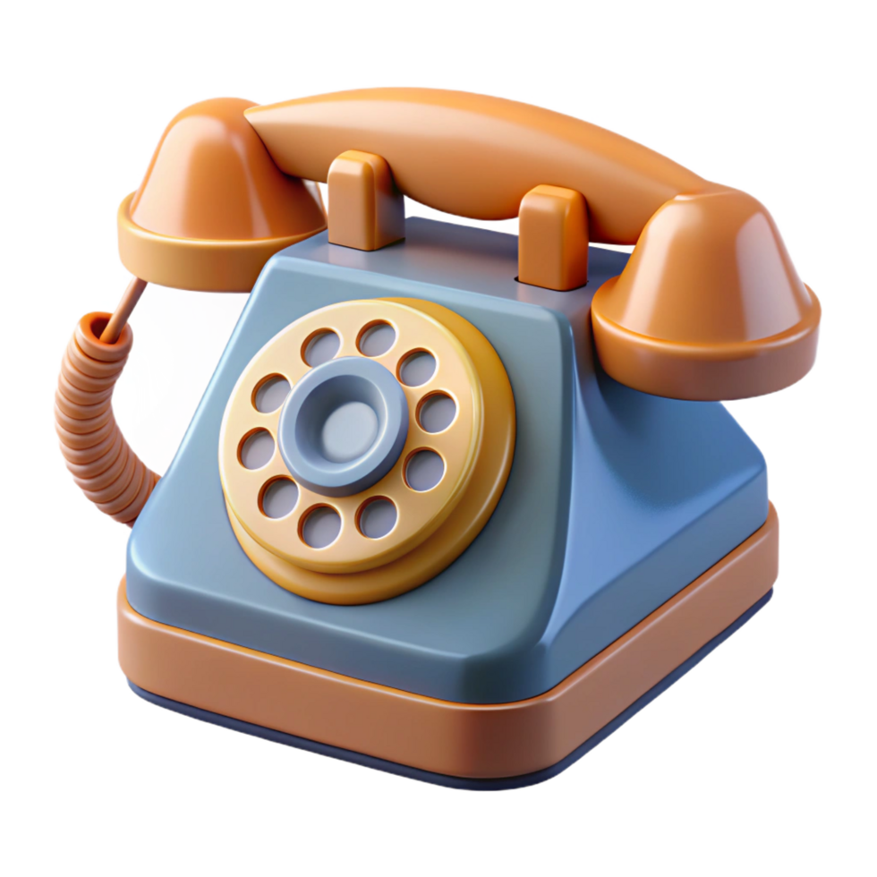 breathtaking dynamic geometric A retro, vintage rotary telephone. NO BACKGROUND with Transparent Background. 8K png