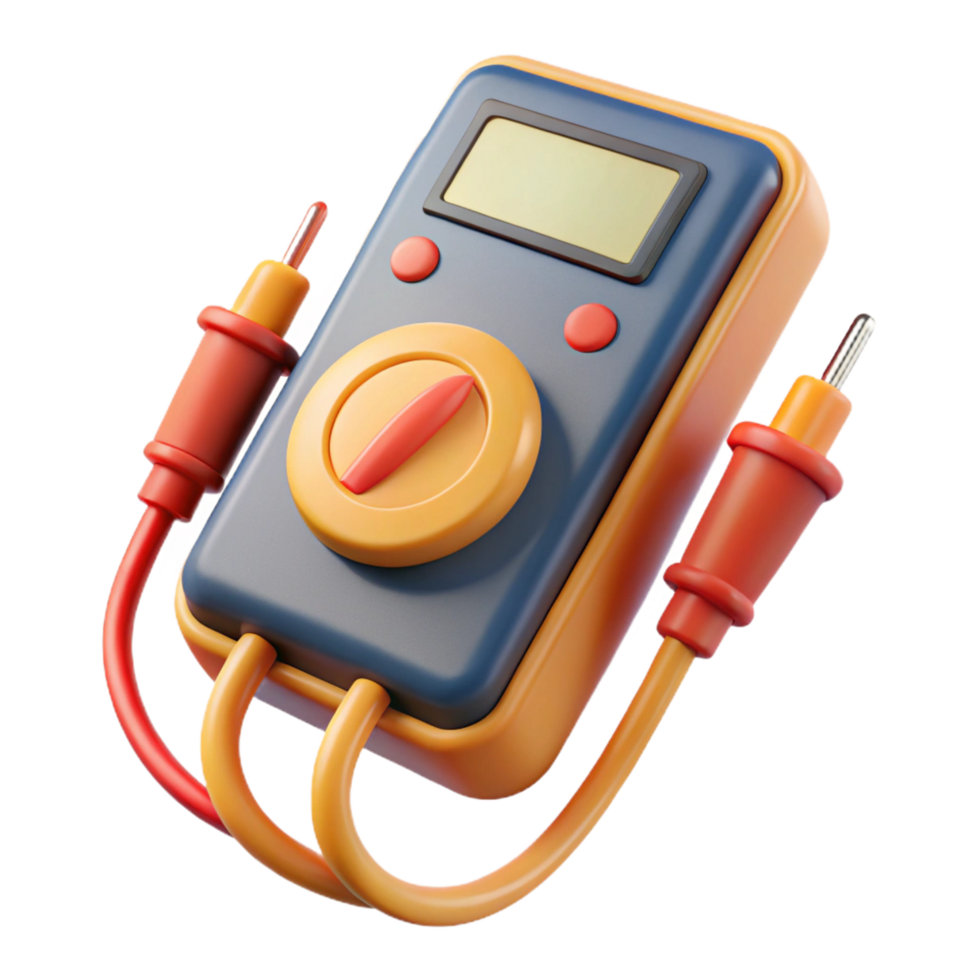 extraordinary signature A multimeter, with probes attached. NO BACKGROUND with Transparent Background. png
