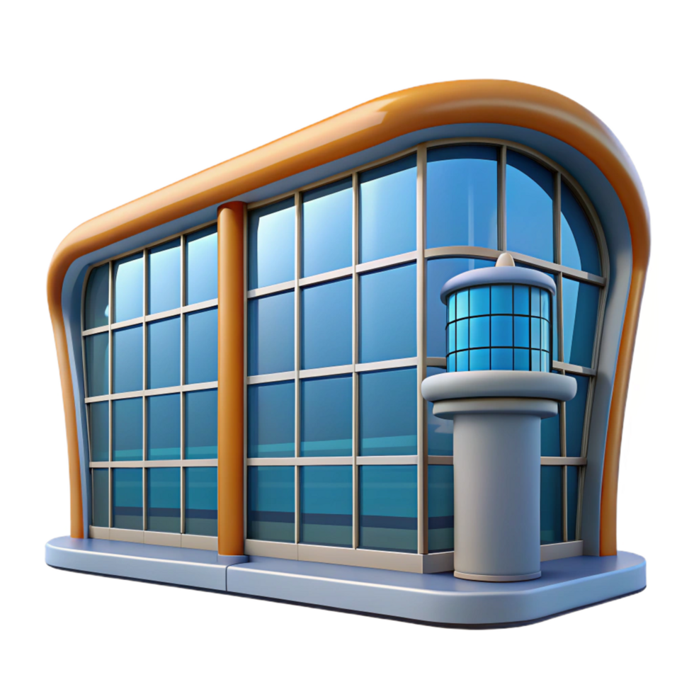 rare bohemian Airport terminal window, large pane, NO BACKGROUND with Transparent Background. crisp png