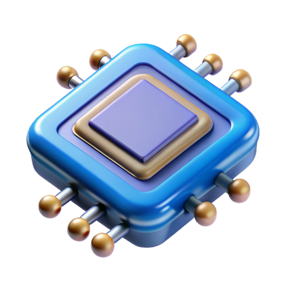 nostalgic immaculate A CPU, pins visible. NO BACKGROUND with Transparent Background. masterfully captured png