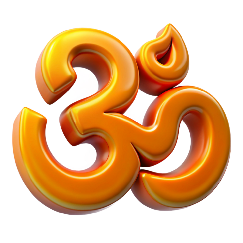dazzling playful mid-century Om symbol, Hindu sacred sound, NO BACKGROUND with Transparent Background. elite png