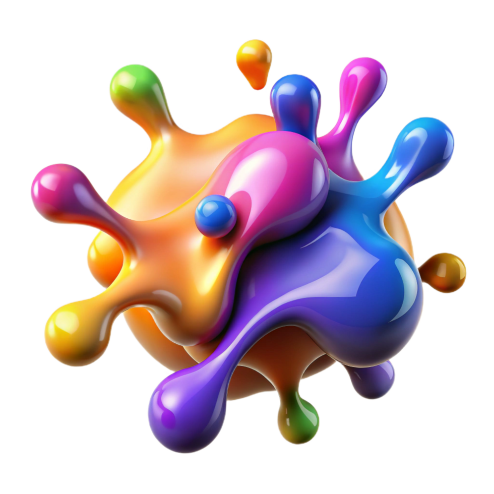 alluring artistic A colorful, abstract splash of paint. NO BACKGROUND with Transparent Background. high resolution png