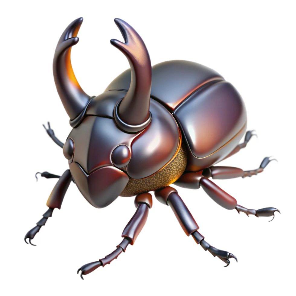 captivating dramatic urban A rhinoceros beetle, NO BACKGROUND with Transparent Background. fine detail png