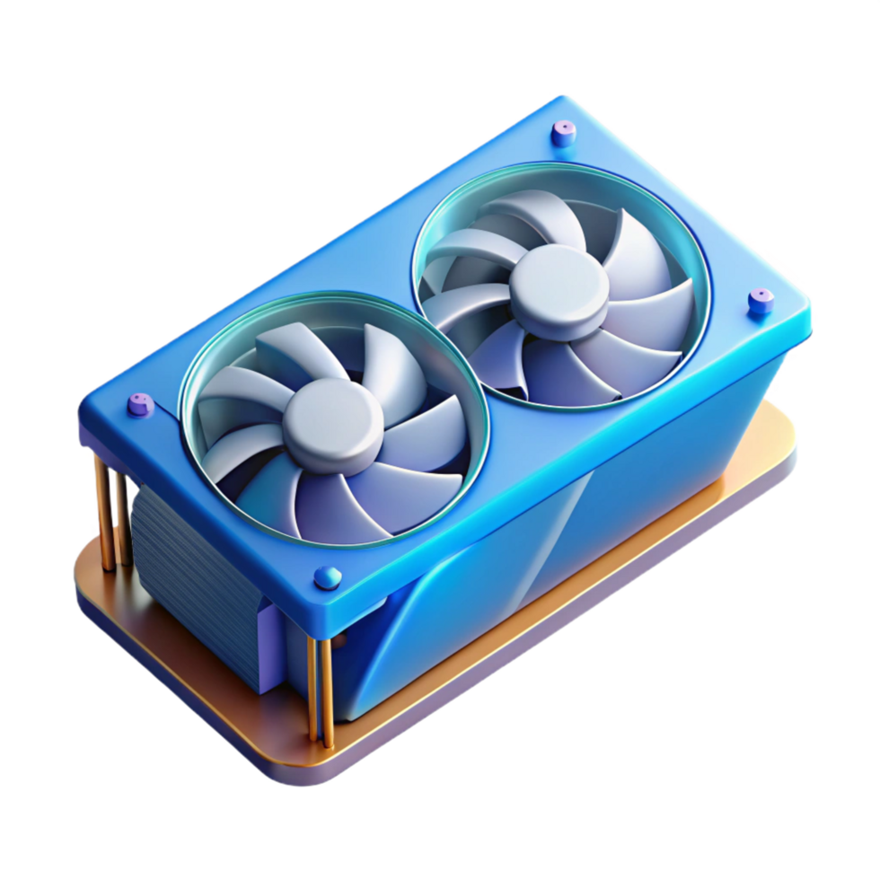 wonderful bold victorian A graphics card, with cooling fan. NO BACKGROUND with Transparent Background. perfect clarity png
