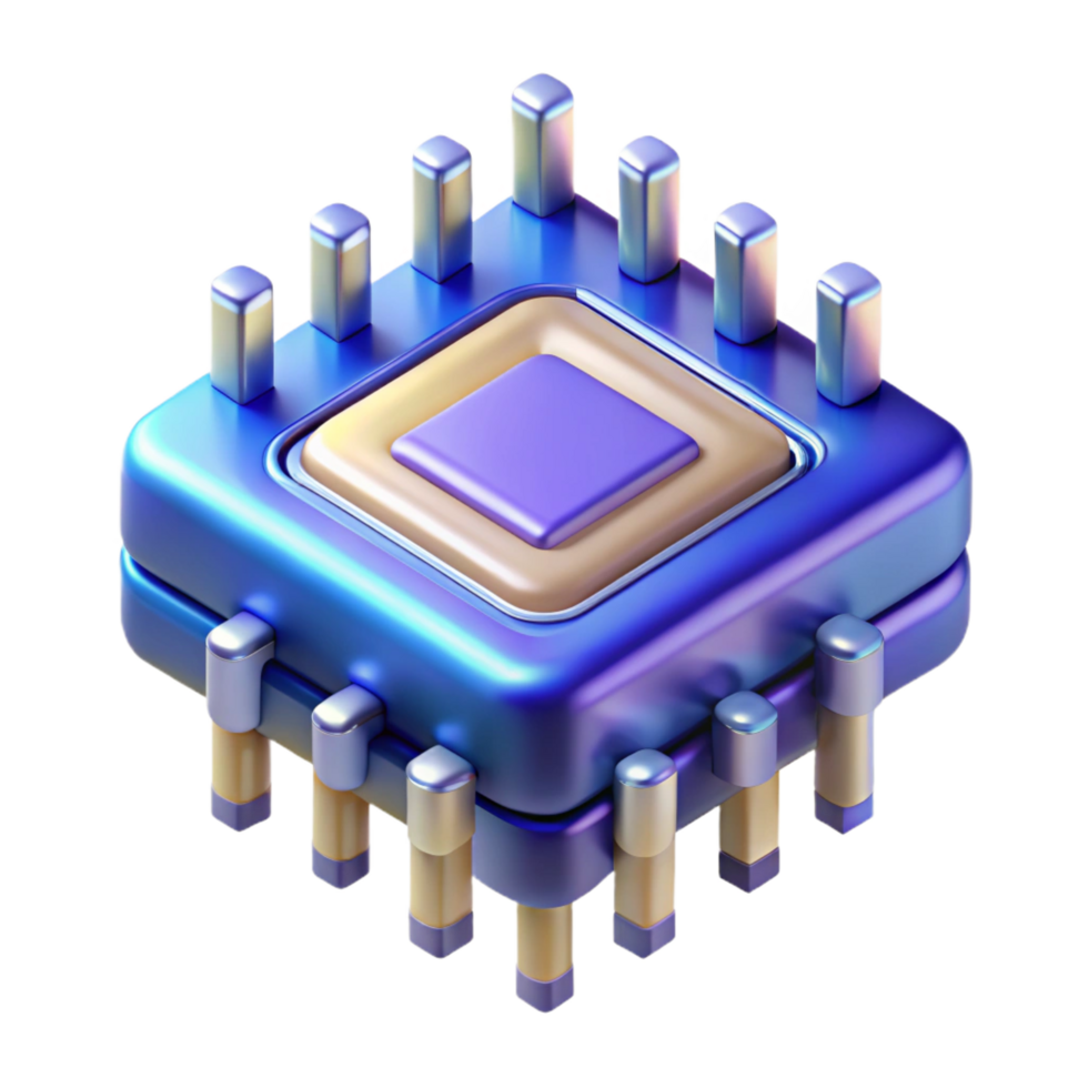 dinamico ipnotizzante quantistico computer processore no sfondo con trasparente sfondo. sapientemente tiro png