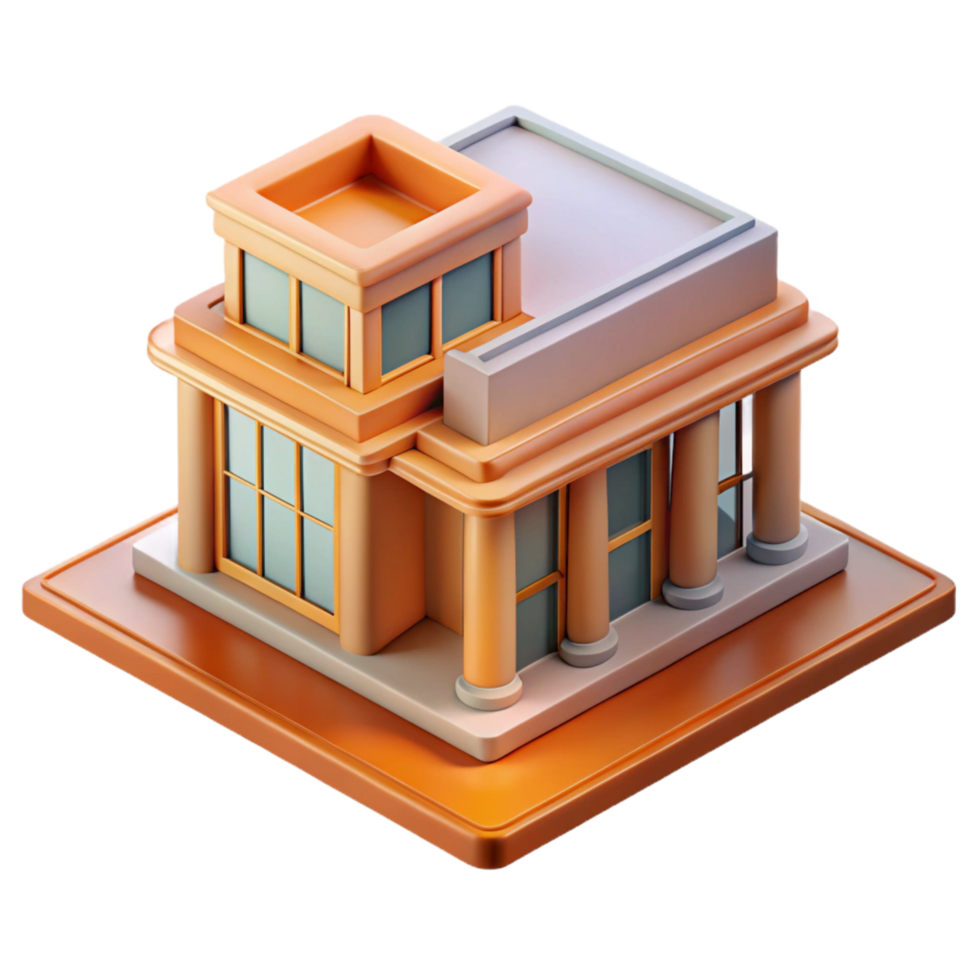 immaculate signature Architectural model, miniature building, NO BACKGROUND with Transparent Background. png