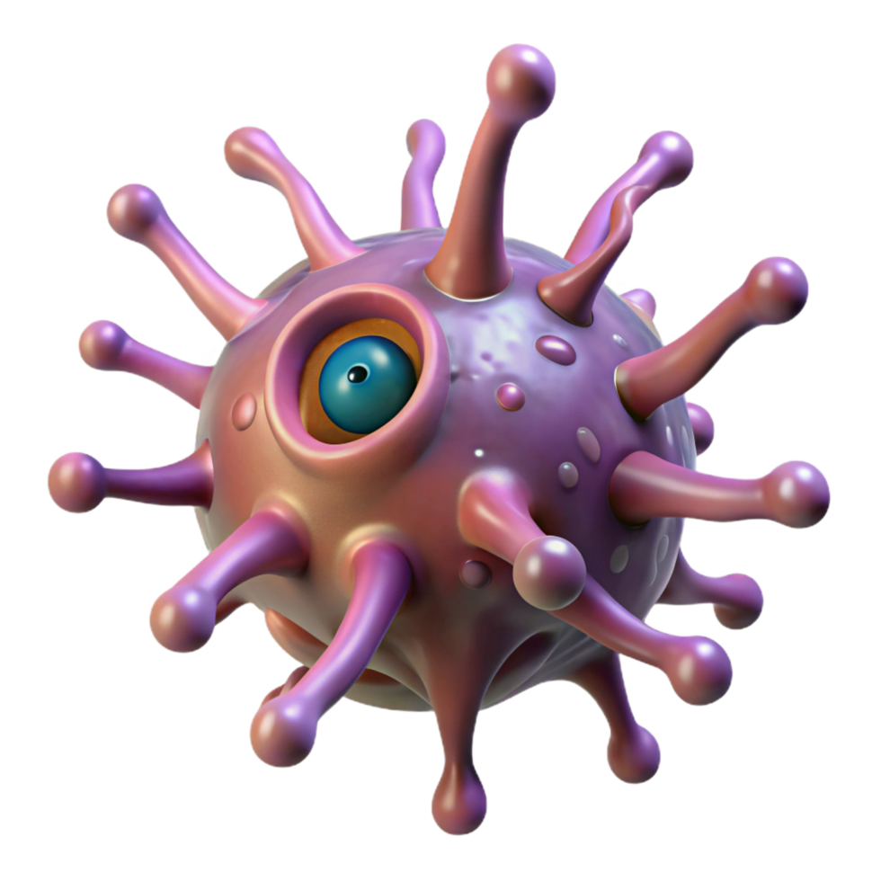 wonderful art deco Alien spore with pulsating veins NO BACKGROUND with Transparent Background. impeccable png