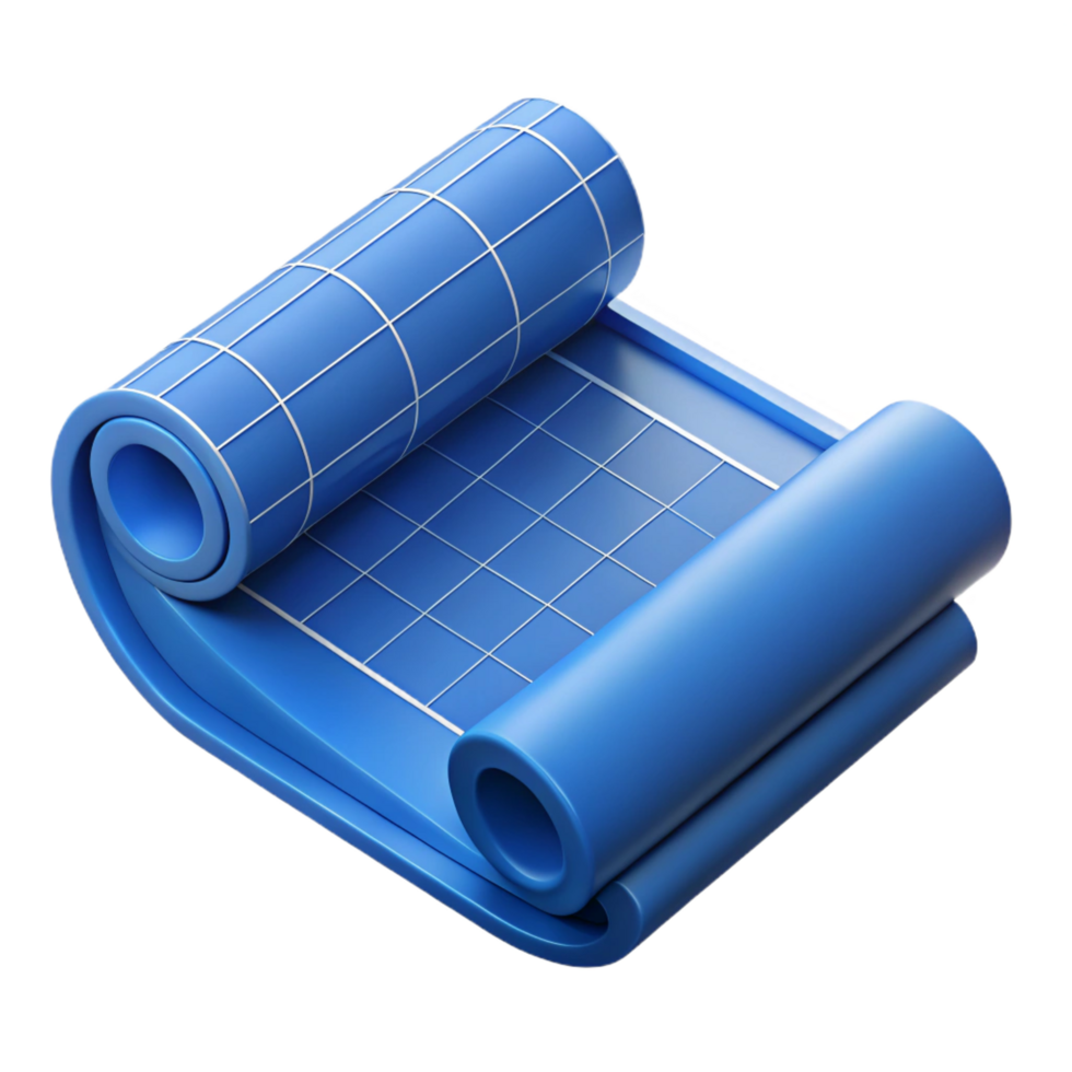 bold impressive Blueprint roll, architectural drawing, NO BACKGROUND with Transparent Background. exclusive png