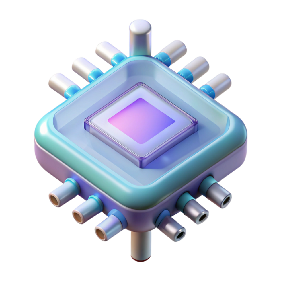 bold glorious Crystalline data chip with complex circuitry NO BACKGROUND with Transparent Background. artisan png