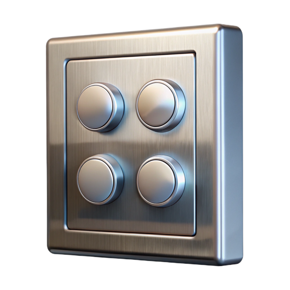 acclaimed organic Elevator button panel, stainless steel, NO BACKGROUND with Transparent Background. high quality png