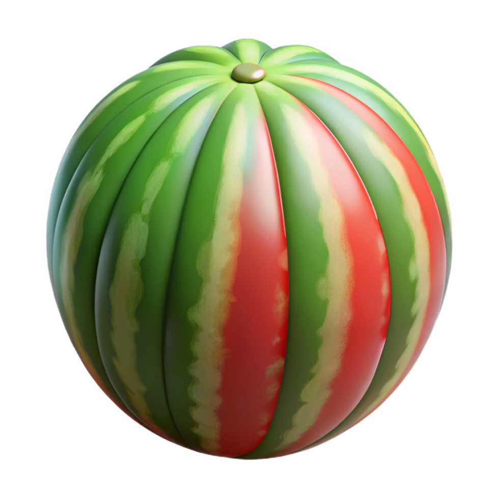extraordinary iconic One whole watermelon NO BACKGROUND with Transparent Background. png