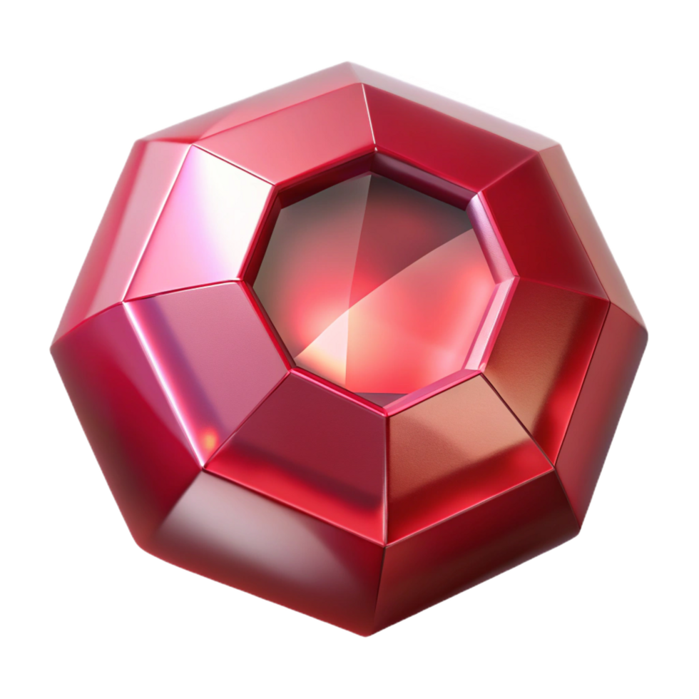 distinguished renaissance A single, polished ruby, radiating an inner light. NO BACKGROUND with Transparent Background. elite png