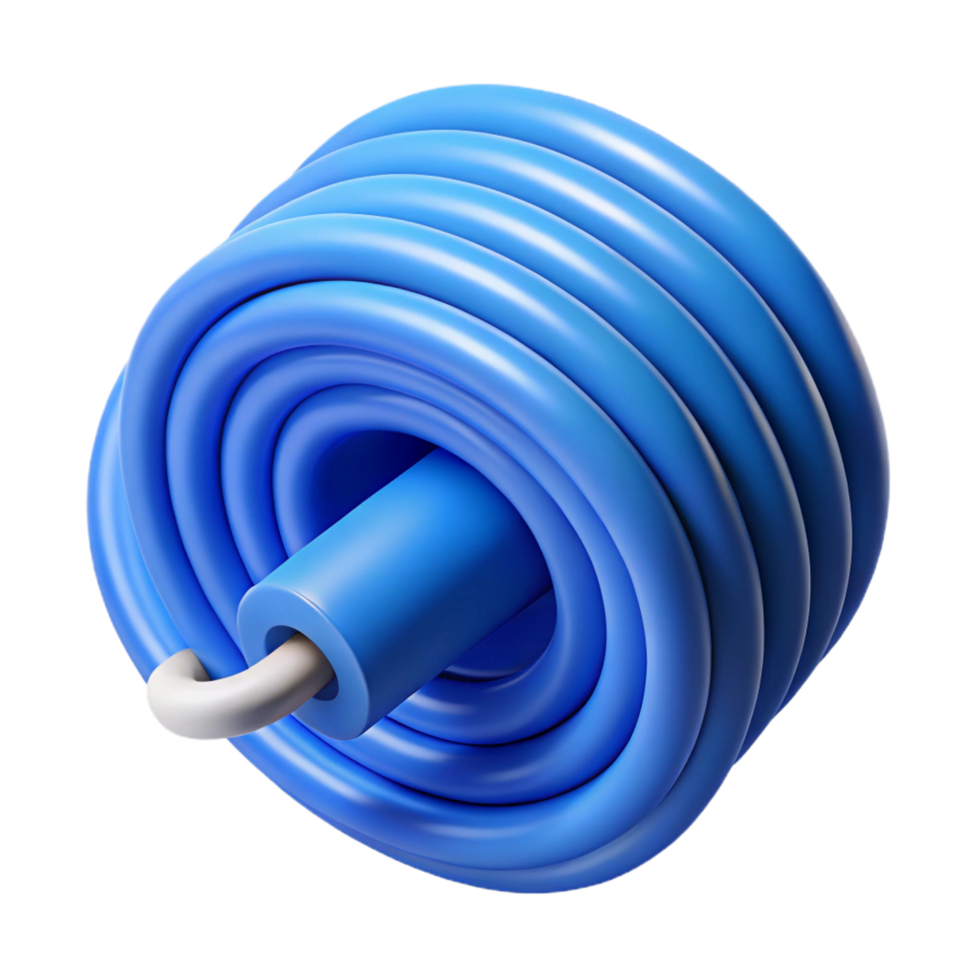 distinguished futuristic A roll of ethernet cable, blue. NO BACKGROUND with Transparent Background. studio quality png